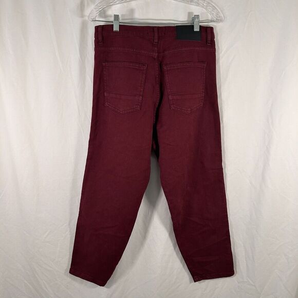 Zara Man Jeans Men's 30 Red Denim Pockets Button Zip Cotton Blend New - Picture 7 of 12